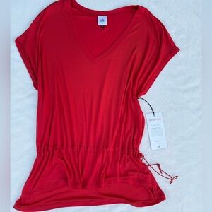 CAbi Vibrant Red Drawstring Top